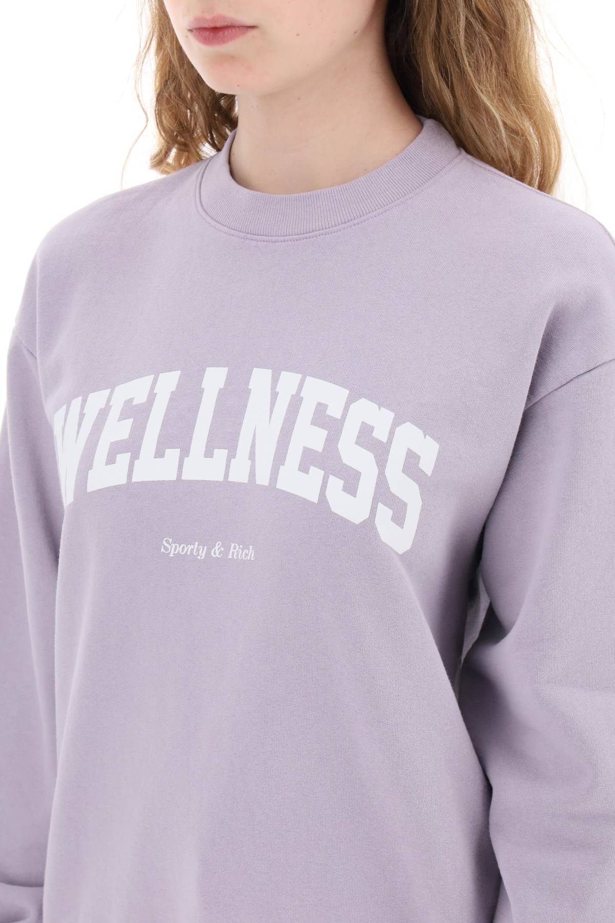 Shop Sporty And Rich Crew-neck Sweatshirt With Print In Purple
