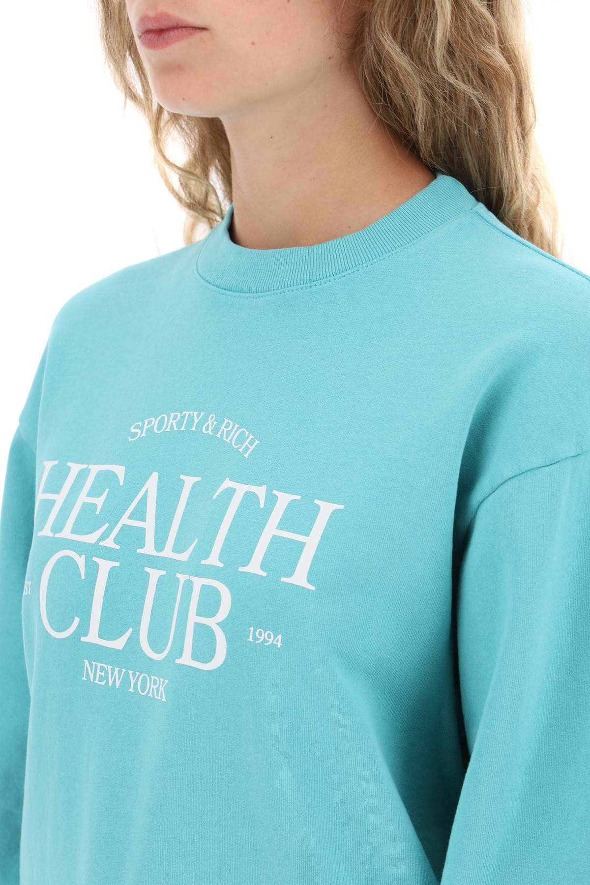 Shop Sporty And Rich 'sr Health Club' Sweatshirt In Green