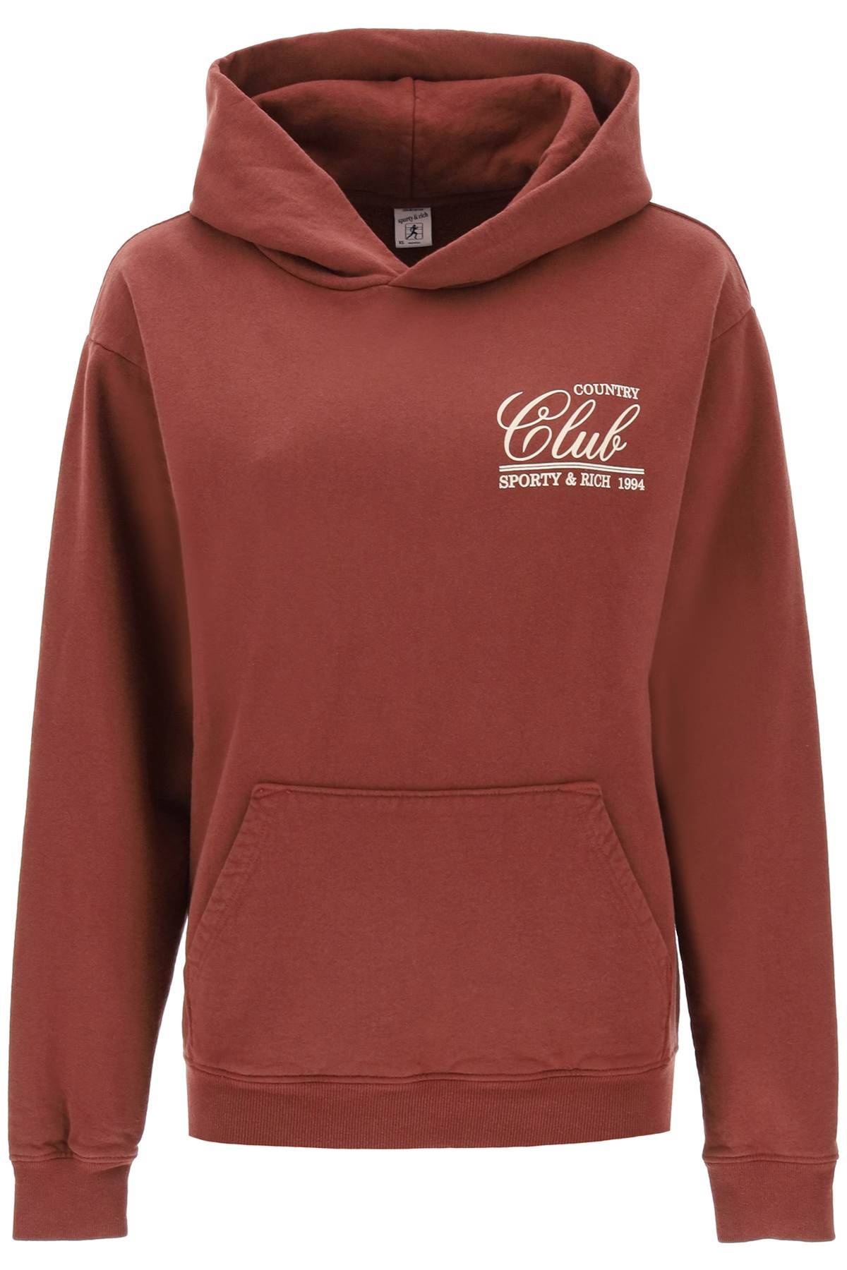 Shop Sporty And Rich '94 Country Club' Hoodie In Brown