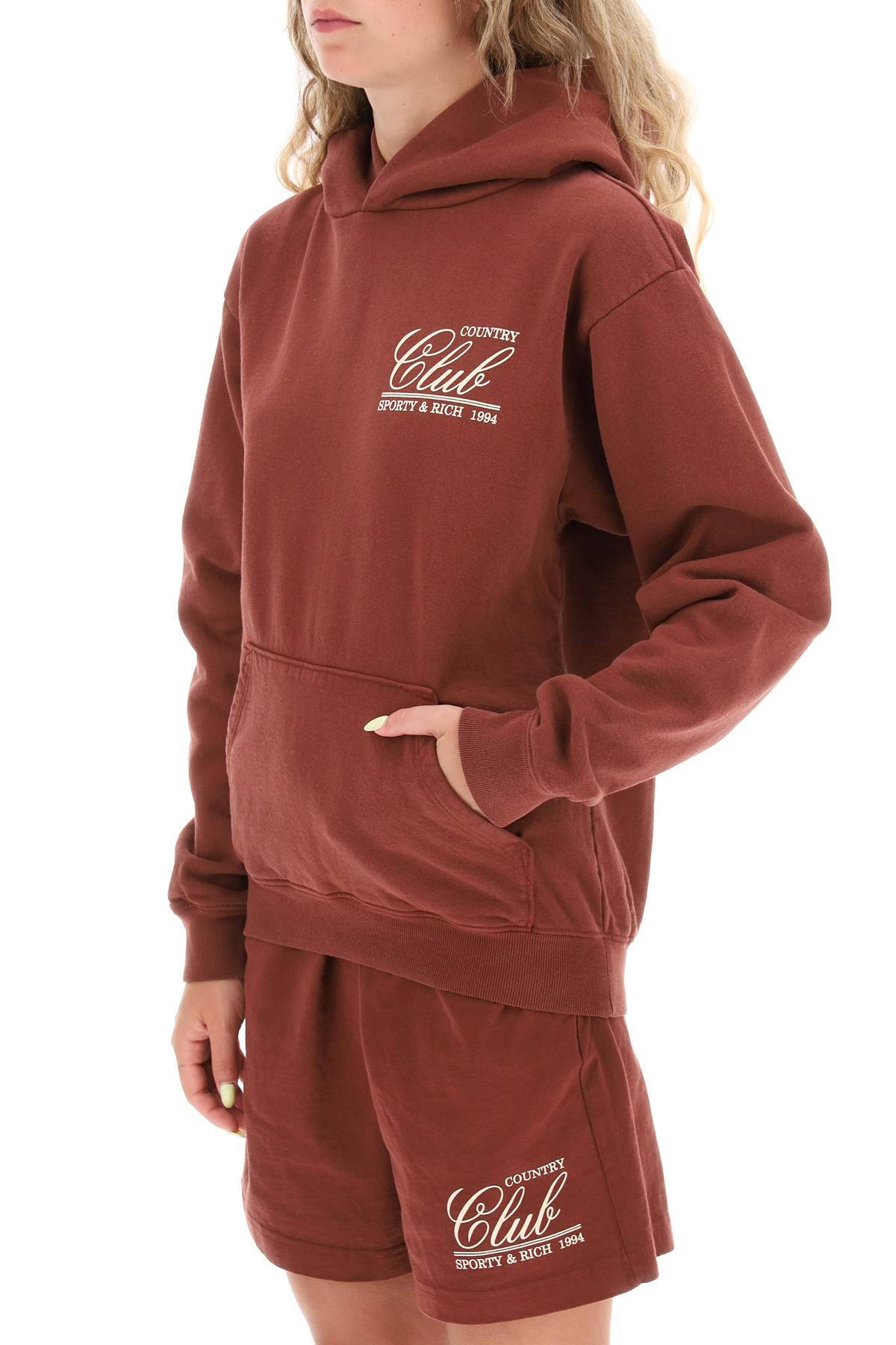 Shop Sporty And Rich '94 Country Club' Hoodie In Brown