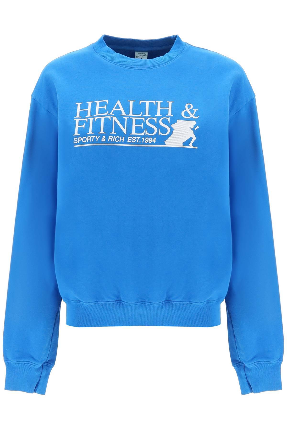 Shop Sporty And Rich Fitness Motion Crew-neck Sweatshirt In Blue