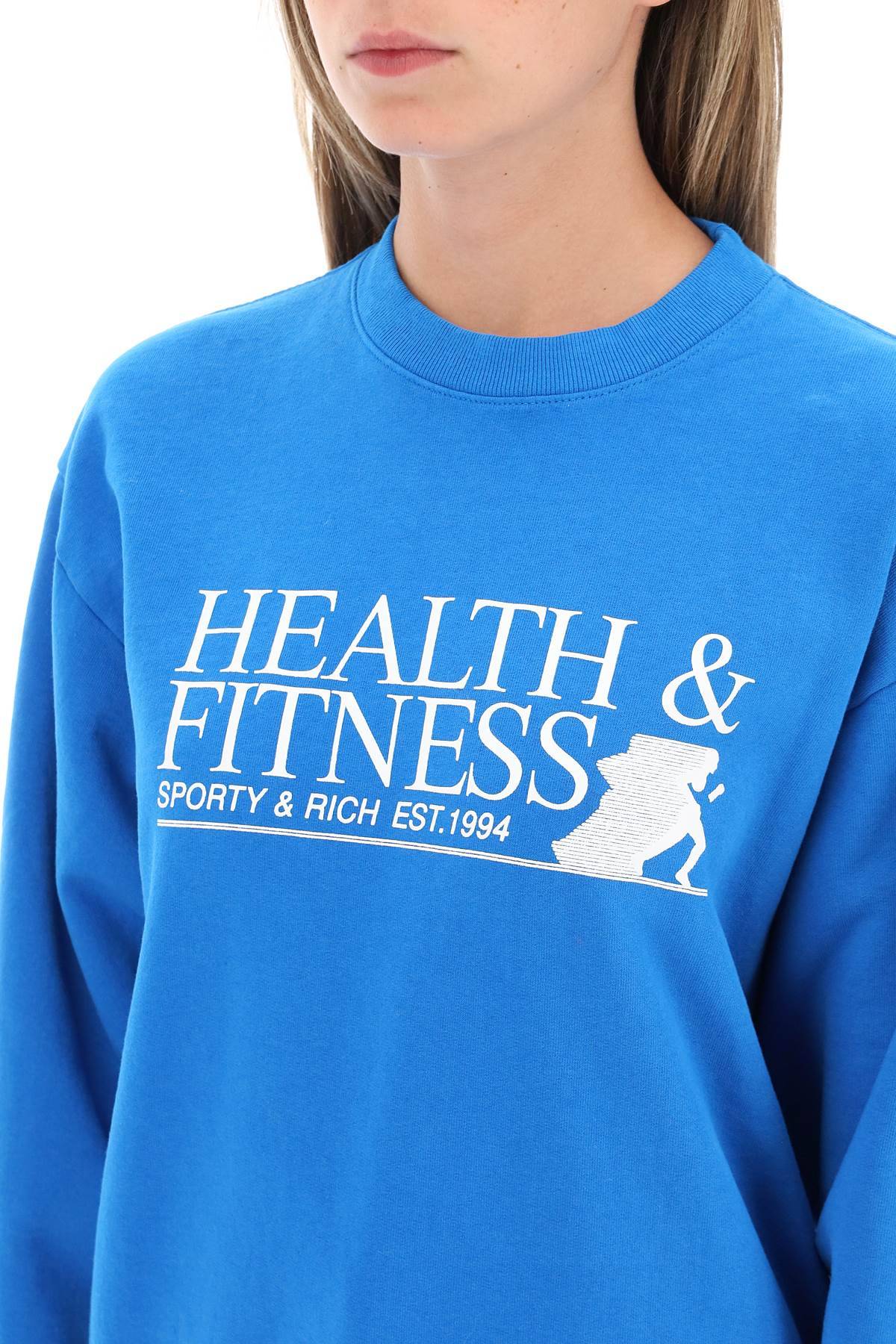 Shop Sporty And Rich Fitness Motion Crew-neck Sweatshirt In Blue