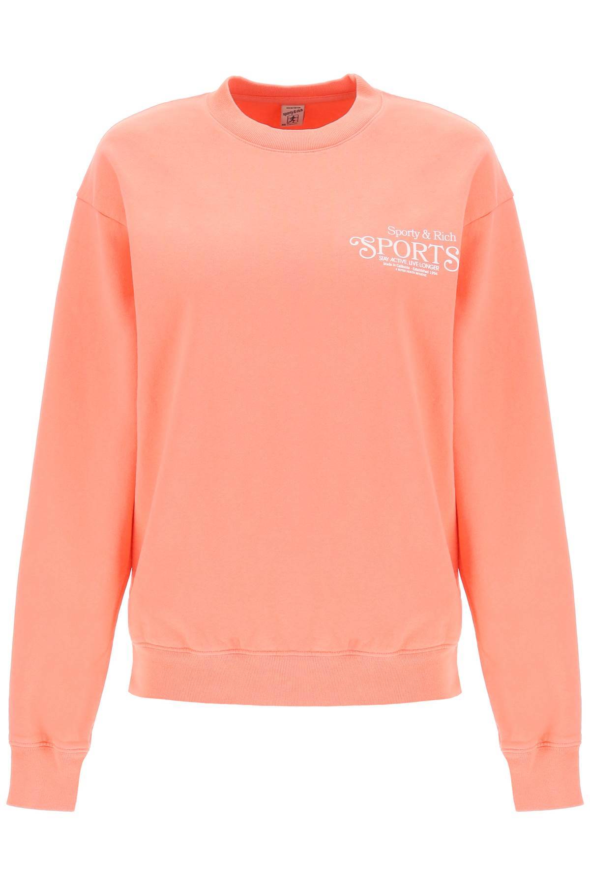 Shop Sporty And Rich 'bardot Sports' Sweatshirt In Pink