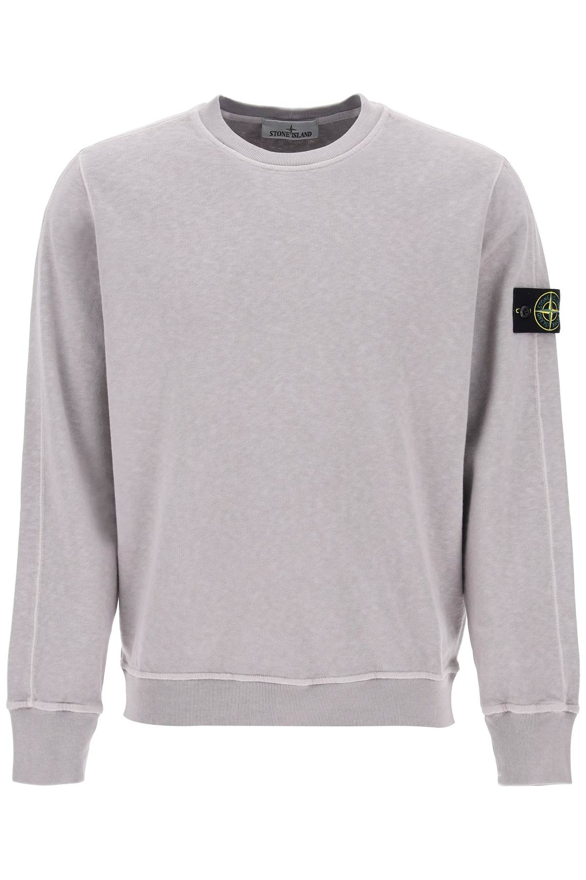 Stone Island Light Sweatshirt With Logo Badge In Grey,neutro