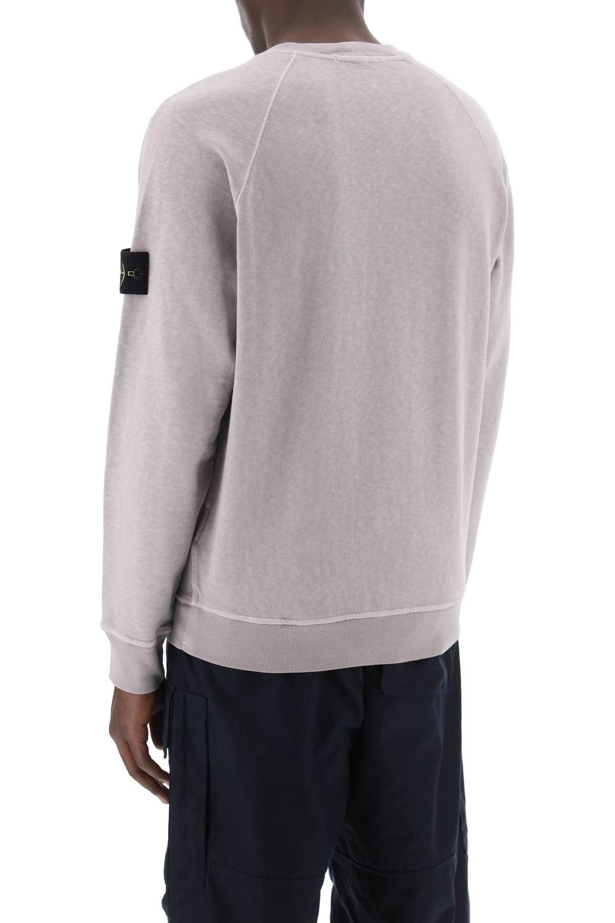 Shop Stone Island Light Sweatshirt With Logo Badge In Grey,neutro