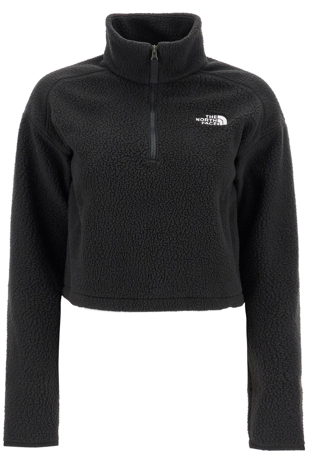 Shop The North Face Sherpa Fleece Cropped Sweatshirt In In Black