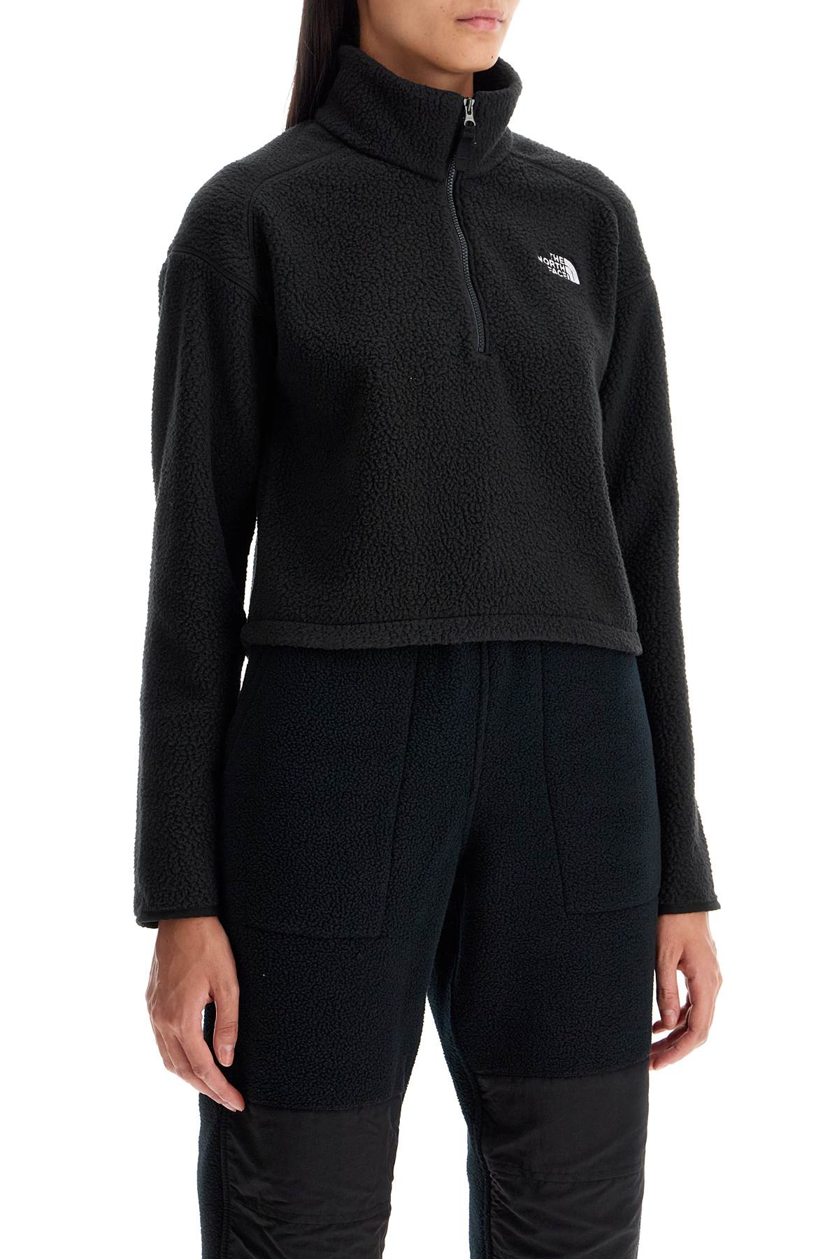 Shop The North Face Sherpa Fleece Cropped Sweatshirt In In Black