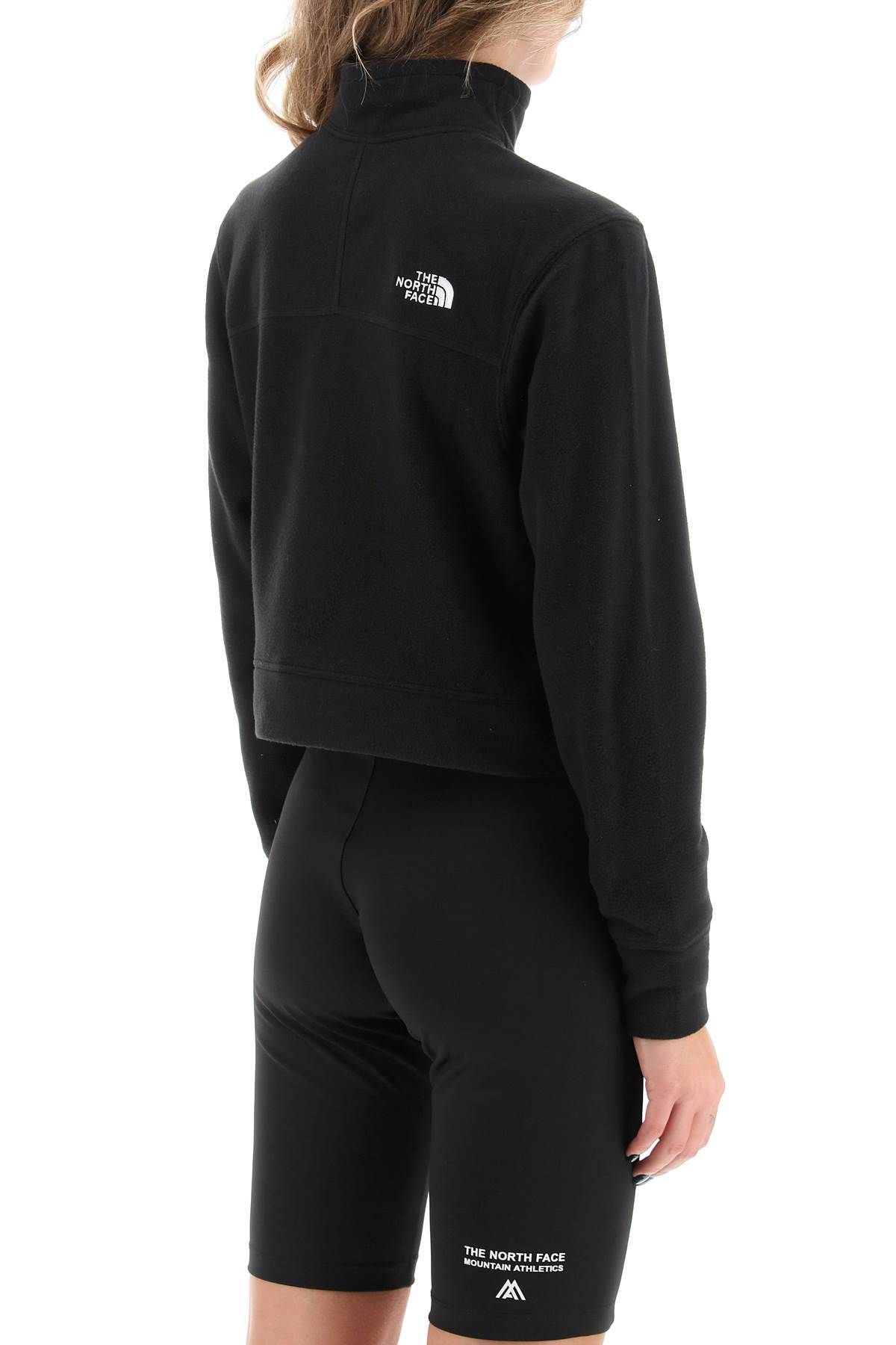 Shop The North Face Glacer Cropped Fleece Sweatshirt In Black