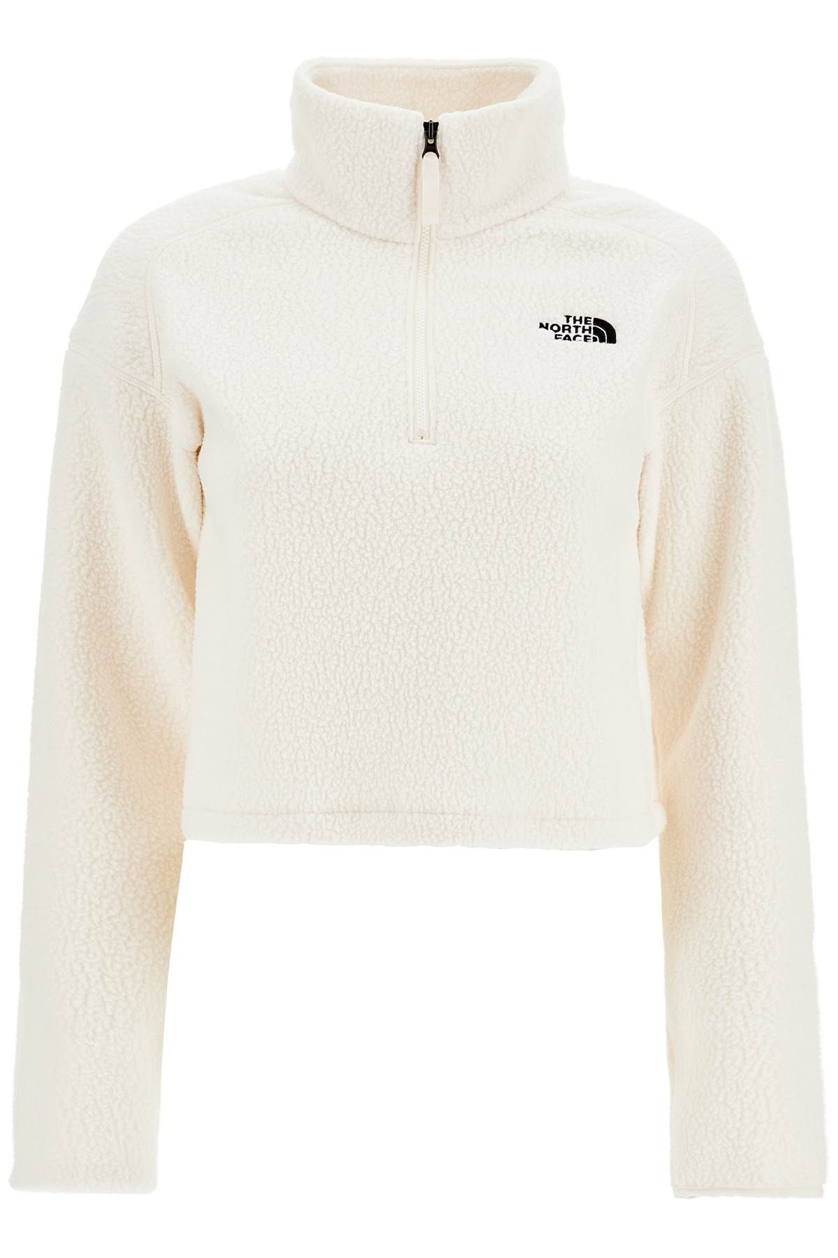 Shop The North Face Sherpa Fleece Cropped Sweatshirt In In White