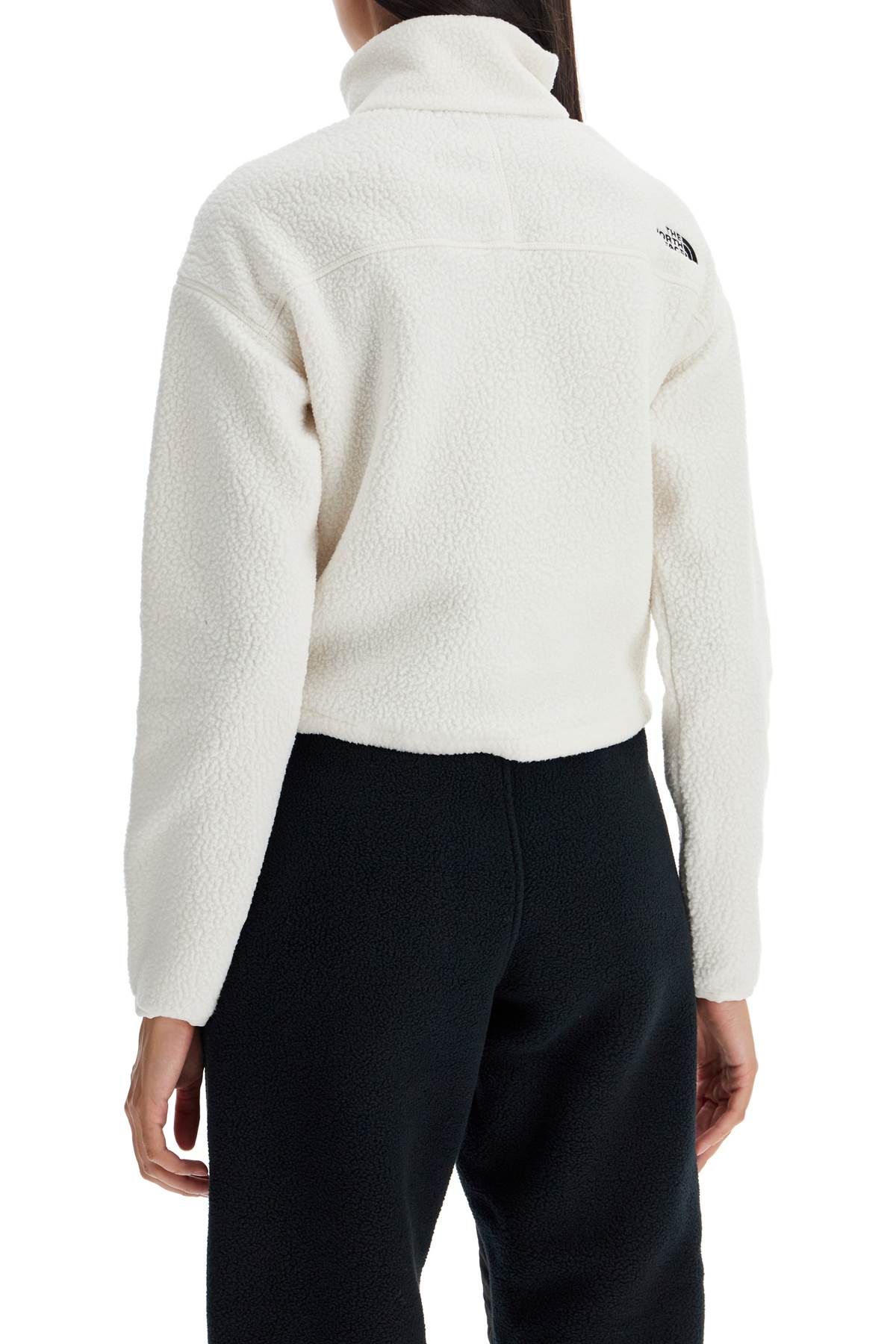 Shop The North Face Sherpa Fleece Cropped Sweatshirt In In White