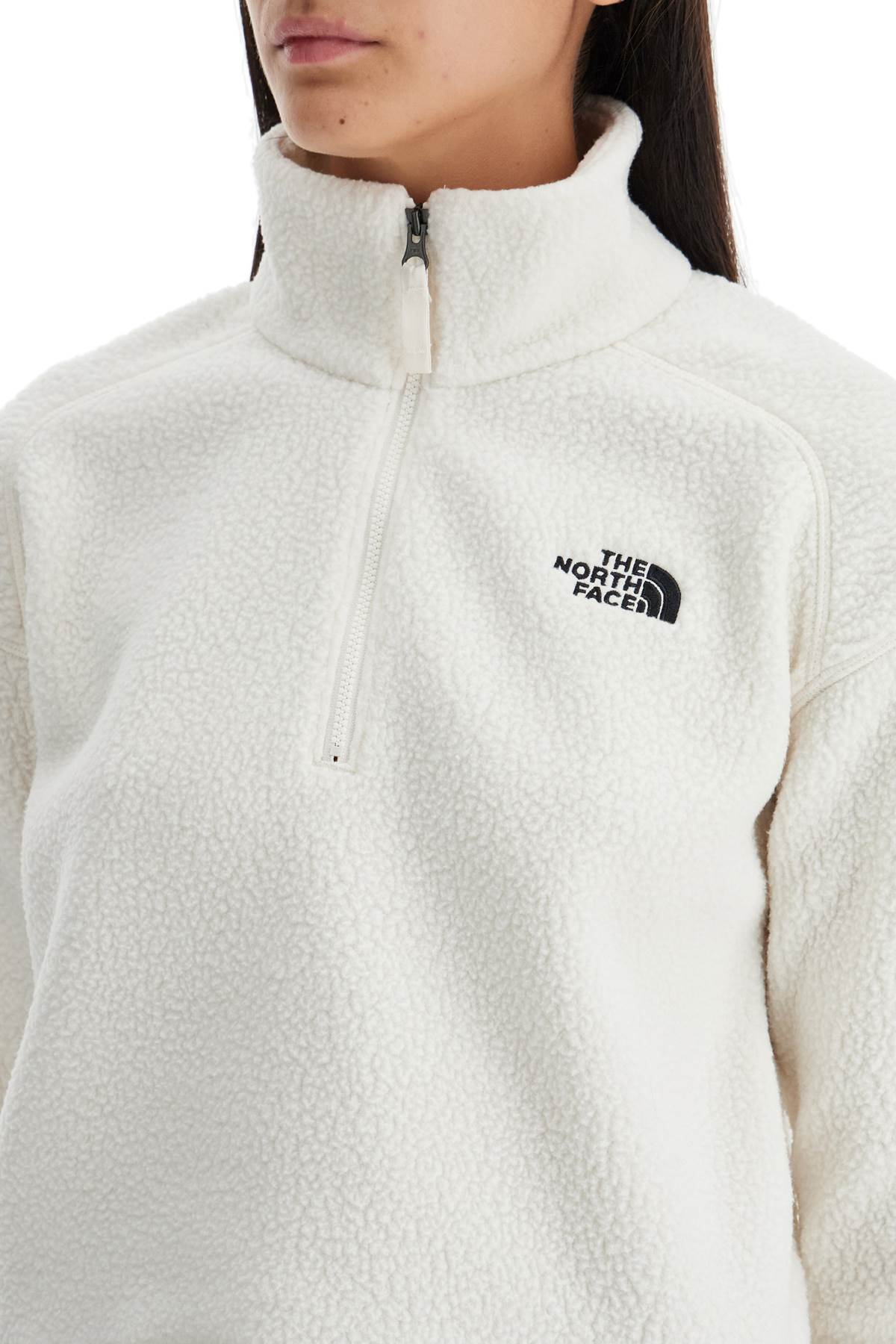 Shop The North Face Sherpa Fleece Cropped Sweatshirt In In White