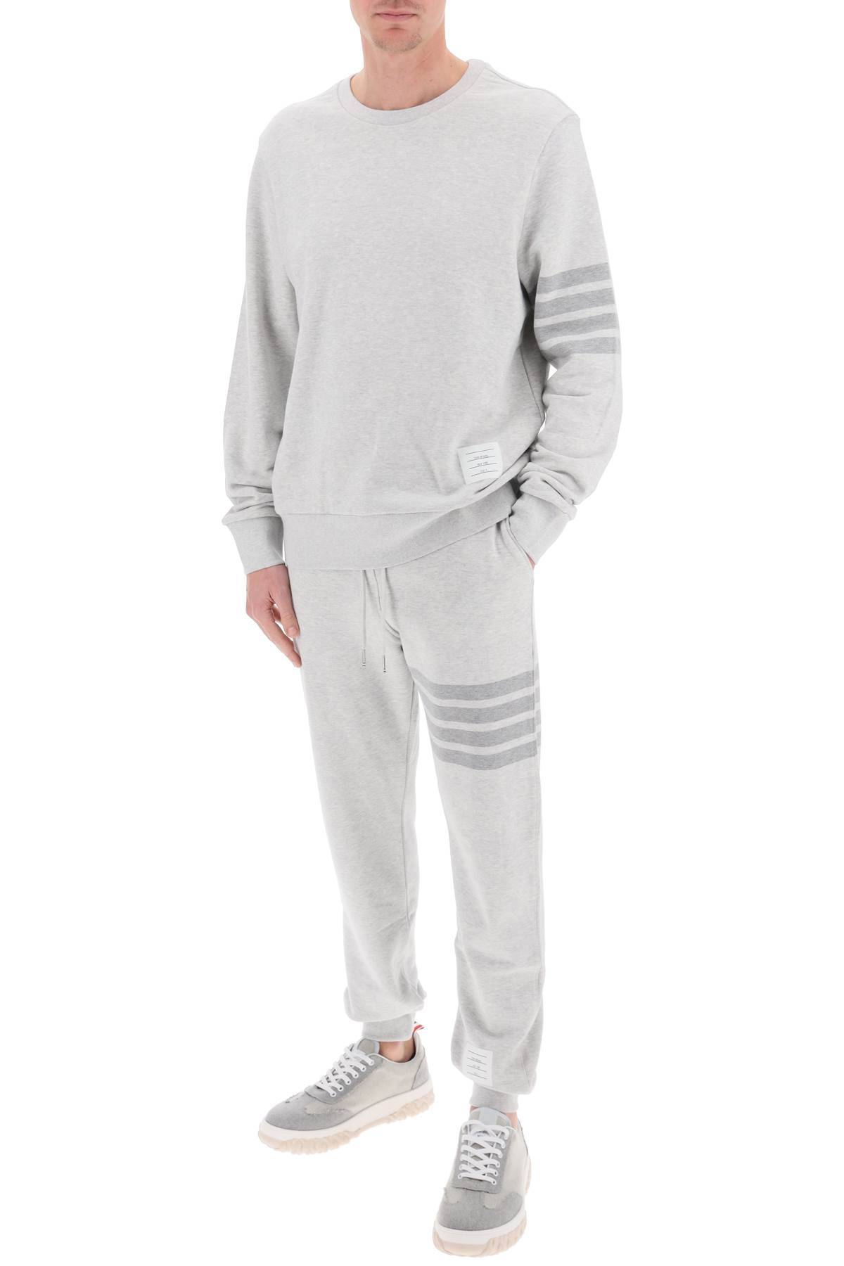 Shop Thom Browne Cotton 4-bar Sweatshirt In Grey