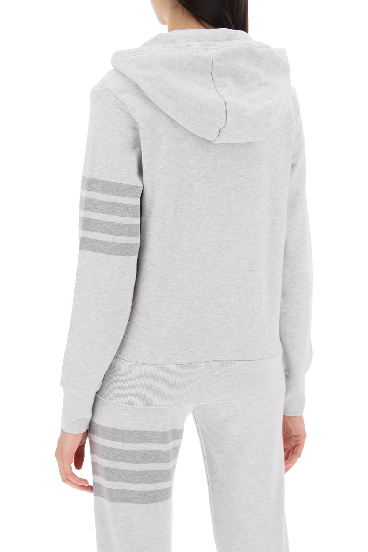 Shop Thom Browne 4-bar Hoodie With Zipper And In Grey