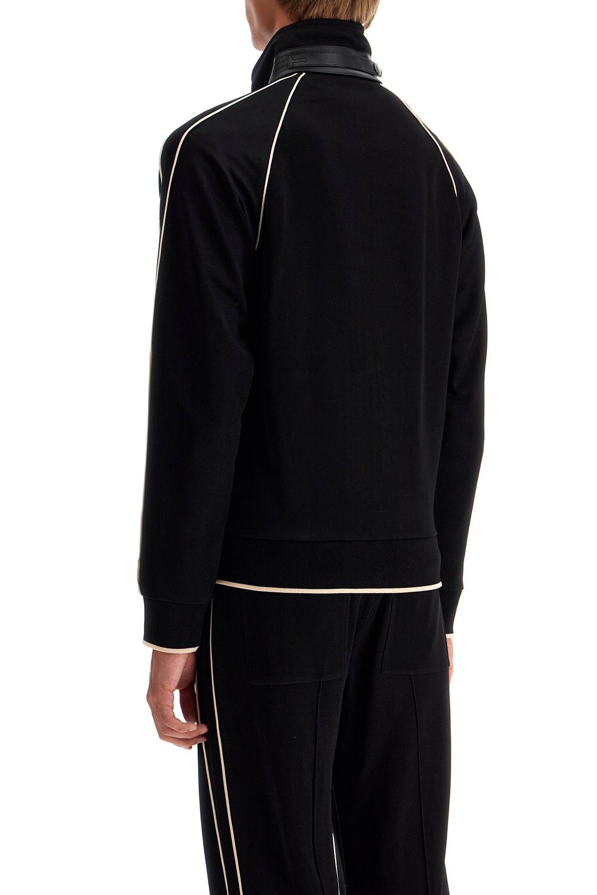 Shop Tom Ford "v-neck Viscose Zip-up In Black