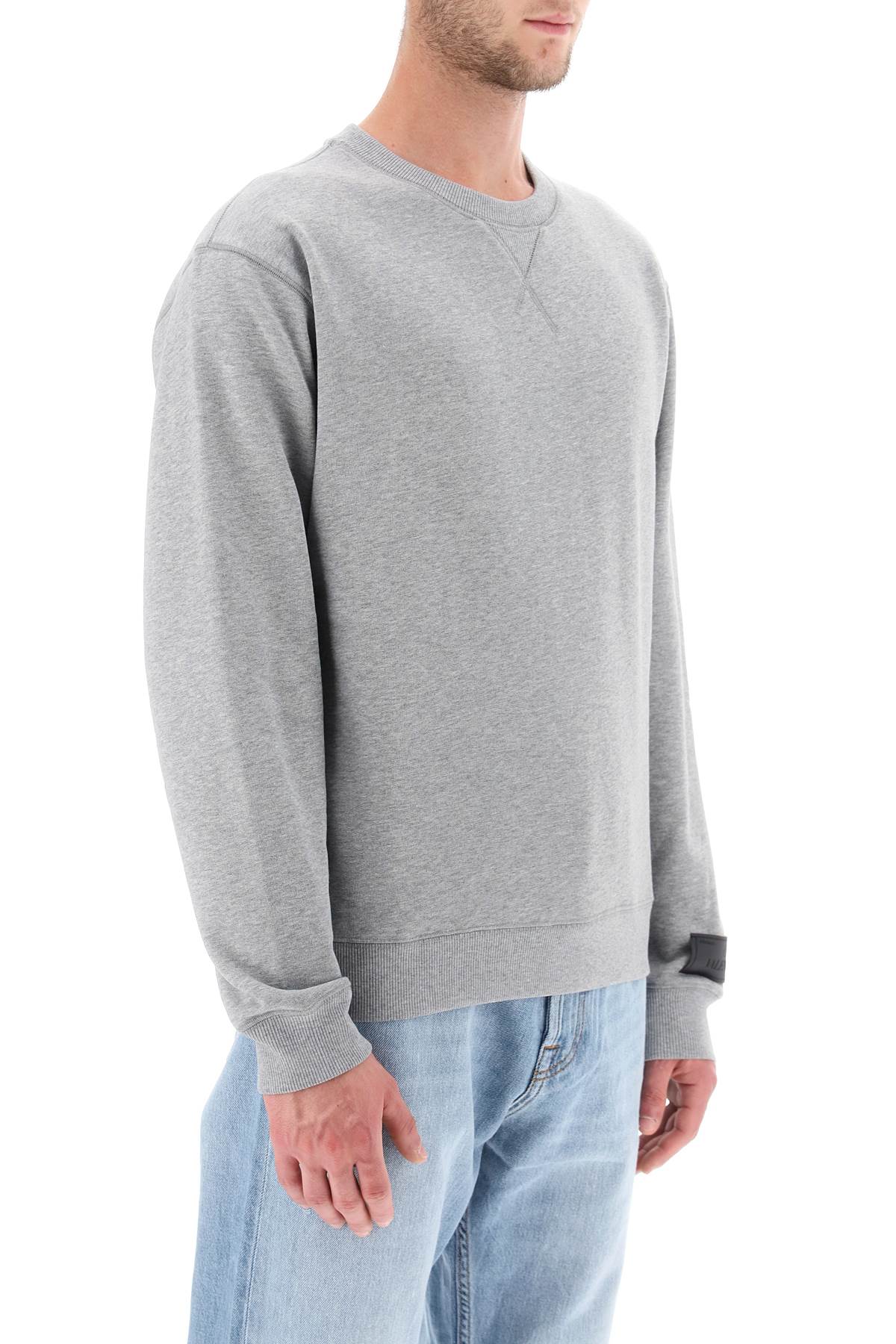 Shop Valentino Melange Cotton Sweatshirt In Grey