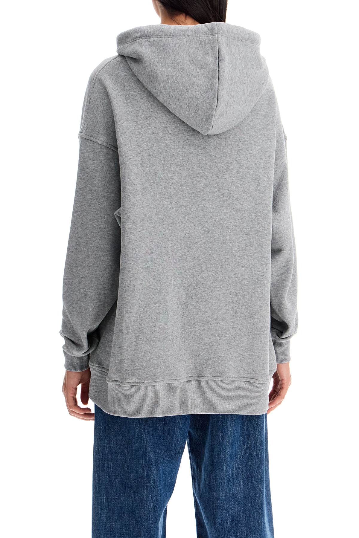 Shop Valentino Oversized Hoodie With Hood In Grey