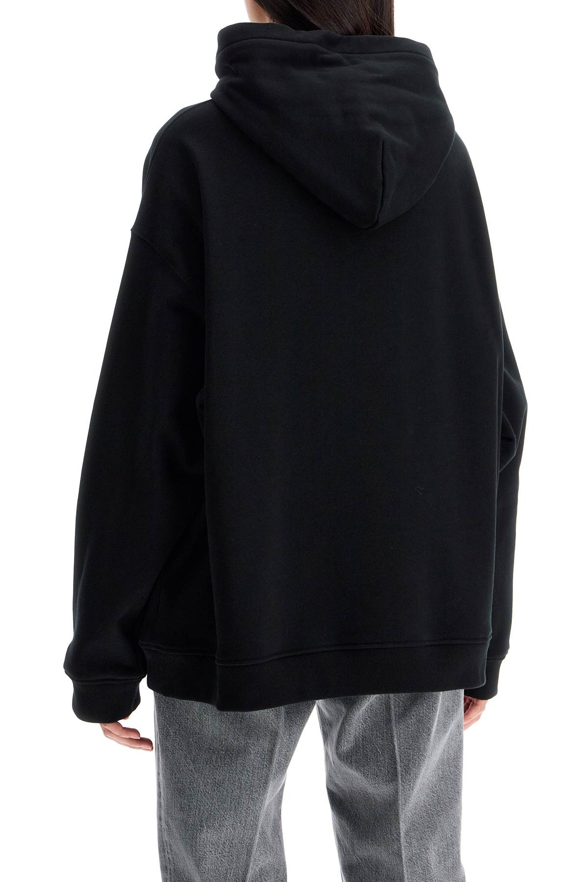 Shop Versace Hooded Sweatshirt With Med In Black