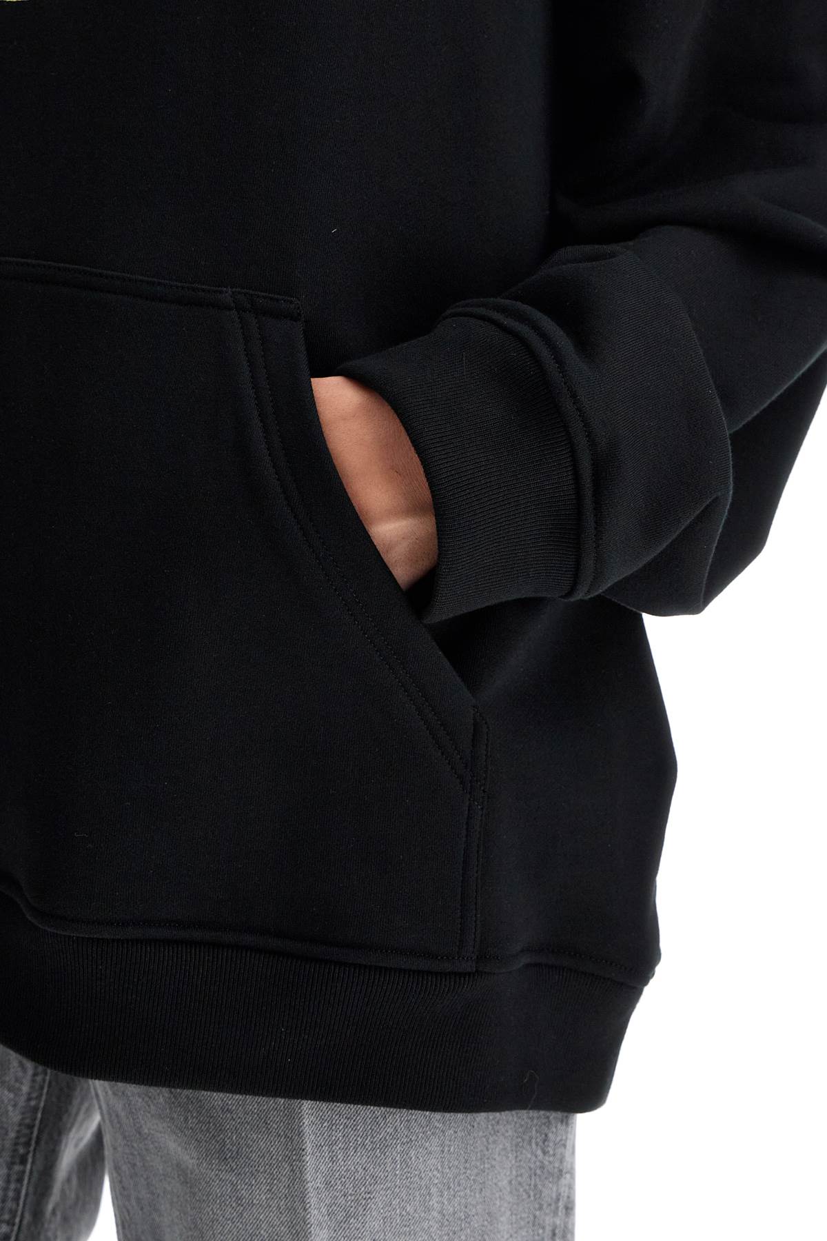 Shop Versace Hooded Sweatshirt With Med In Black