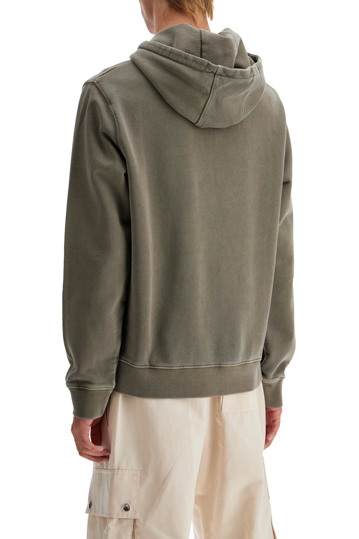 Shop Woolrich Hooded Sweatshirt With Tie-d In Khaki