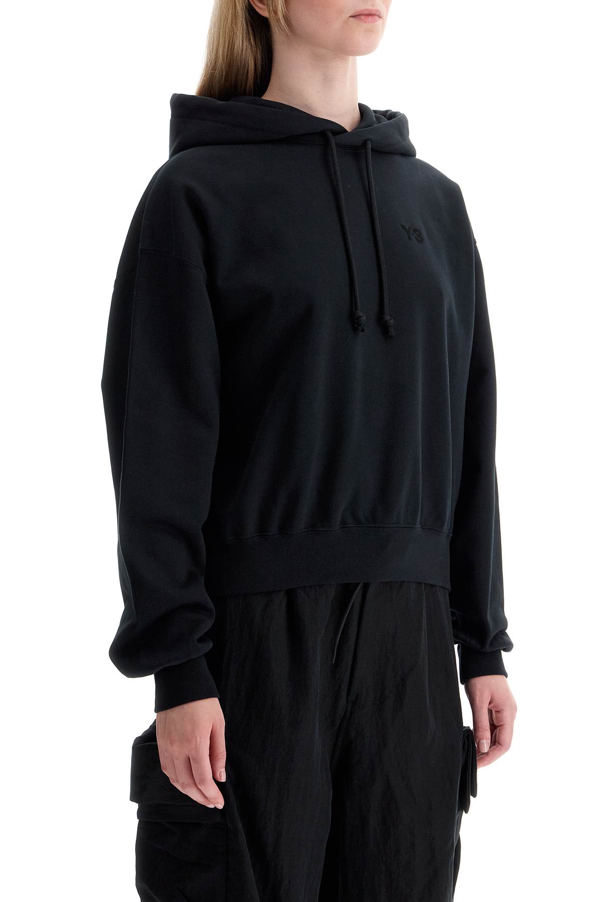 Shop Y-3 Boxy Hoodie With Hood In Black