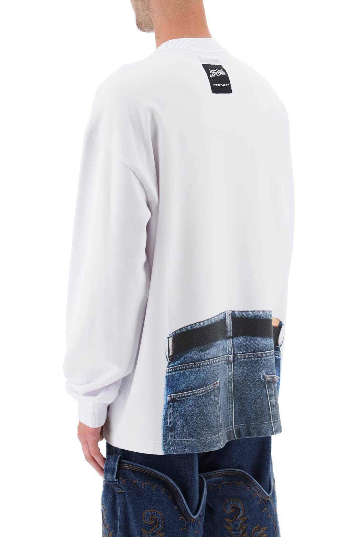 Shop Y/project Trompe L'oeil Sweatshirt In White