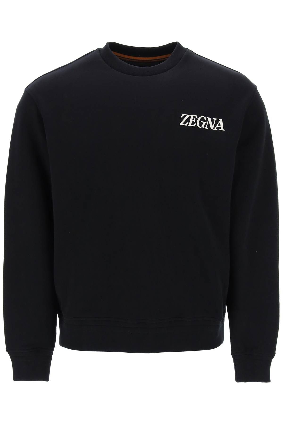 ZEGNA CREWNECK SWEATSHIRT WITH RUBBERIZED LOGO