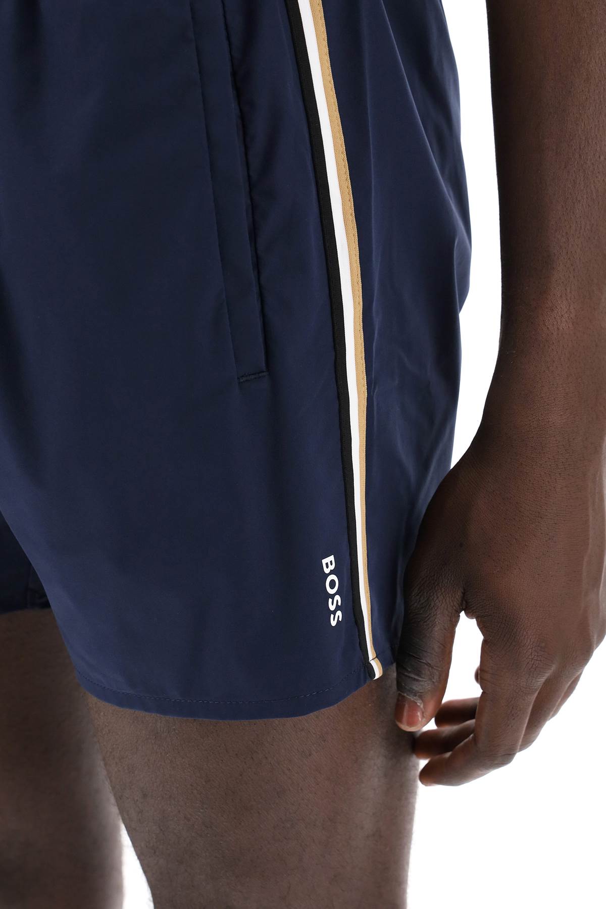 Shop Hugo Boss "seaside Bermuda Shorts With Tr In Blue