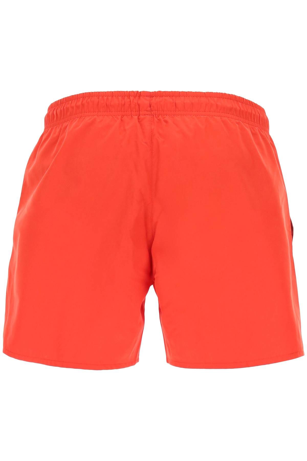 Shop Lacoste Logo Patch Swim Shorts In Red