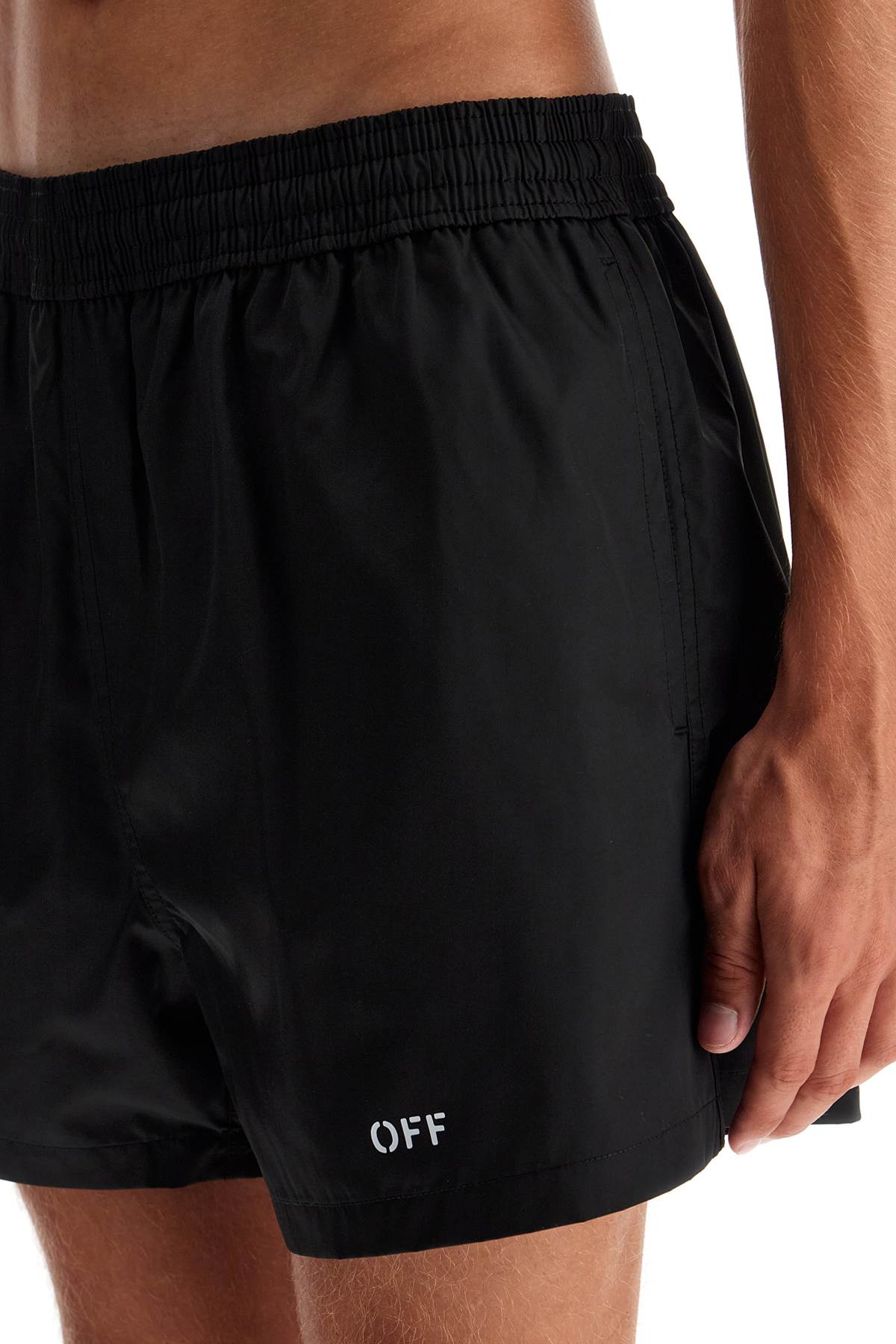 Shop Off-white Surfer Sea Bermuda Shorts In Black