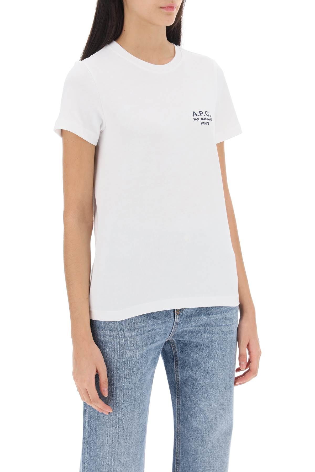 Shop Apc Denise T-shirt With Logo Embroidery In White