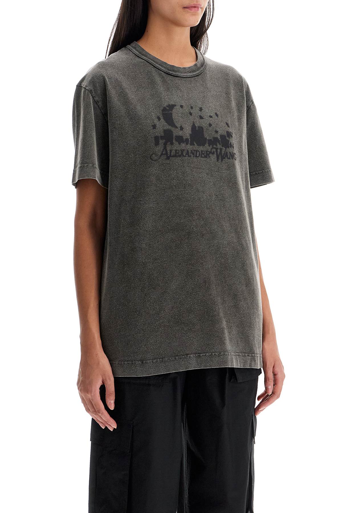 Shop Alexander Wang Vintage Skyline T-shirt With In Grey