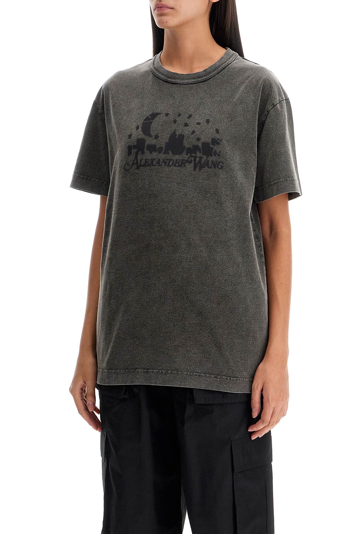 Shop Alexander Wang Vintage Skyline T-shirt With In Grey