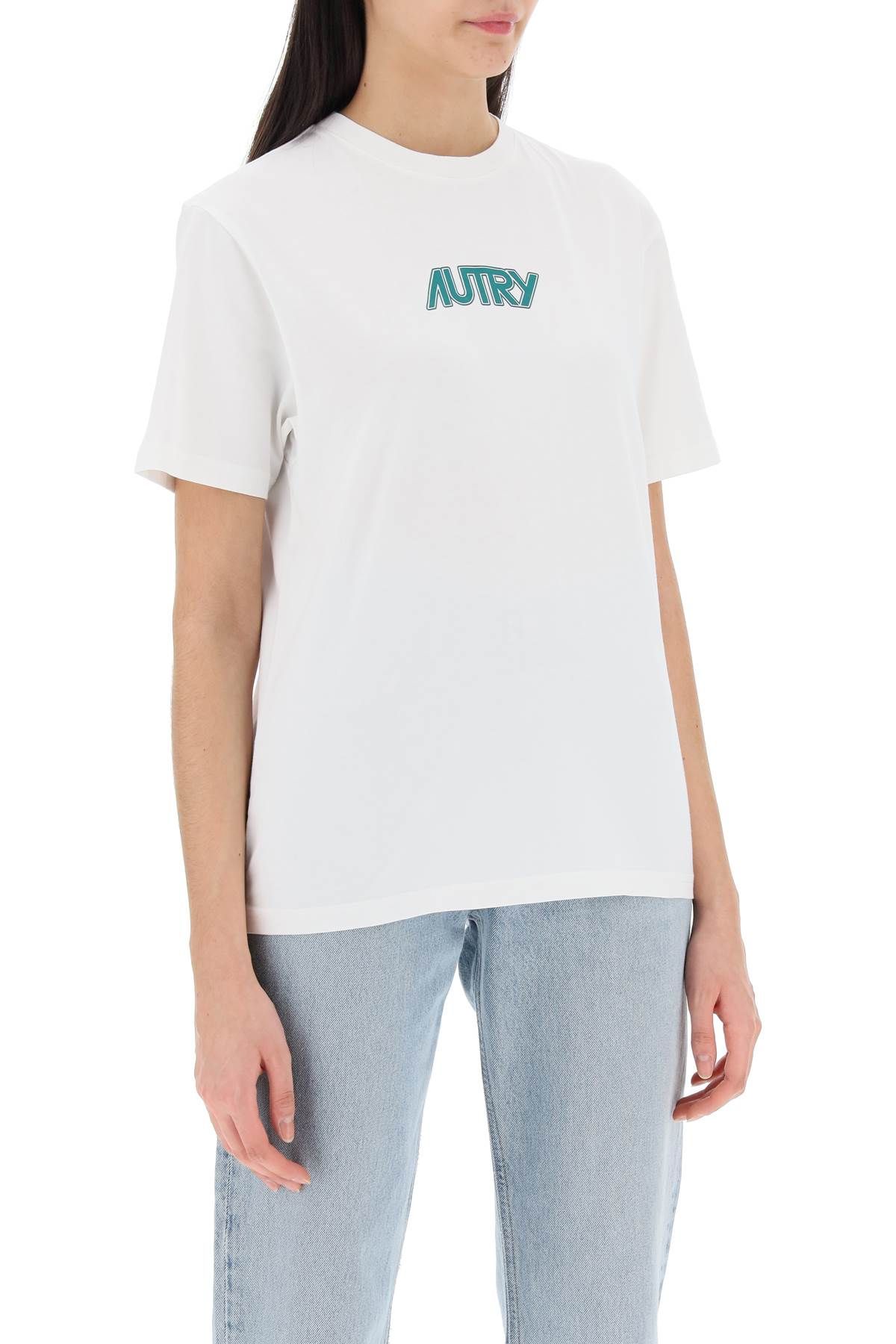 Shop Autry T-shirt With Printed Logo In White