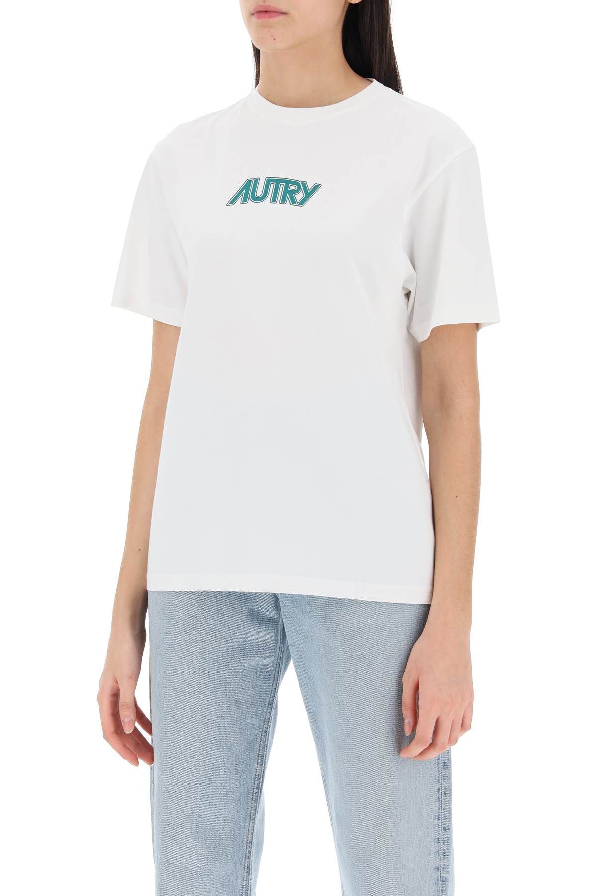 Shop Autry T-shirt With Printed Logo In White