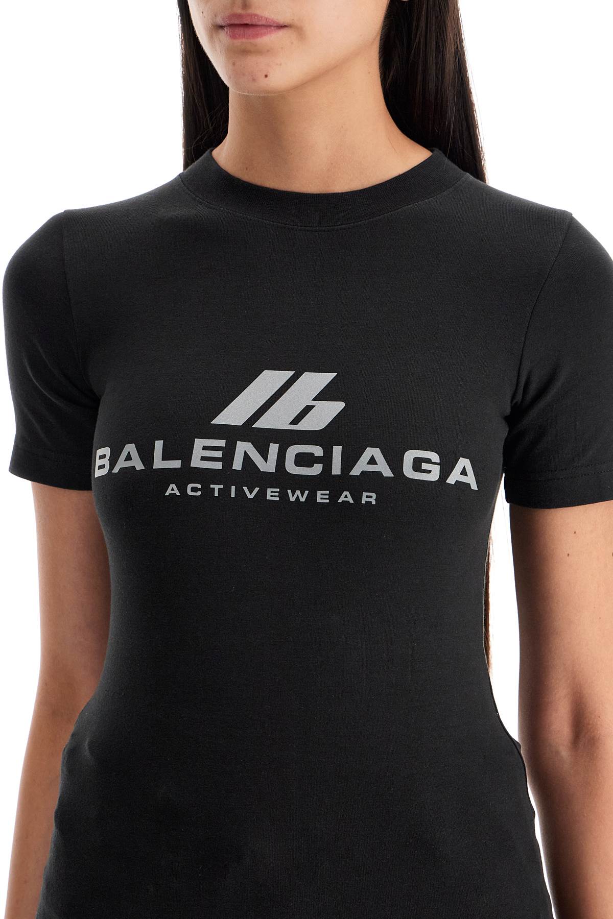 Shop Balenciaga Reflective Logo T-shirt In Black