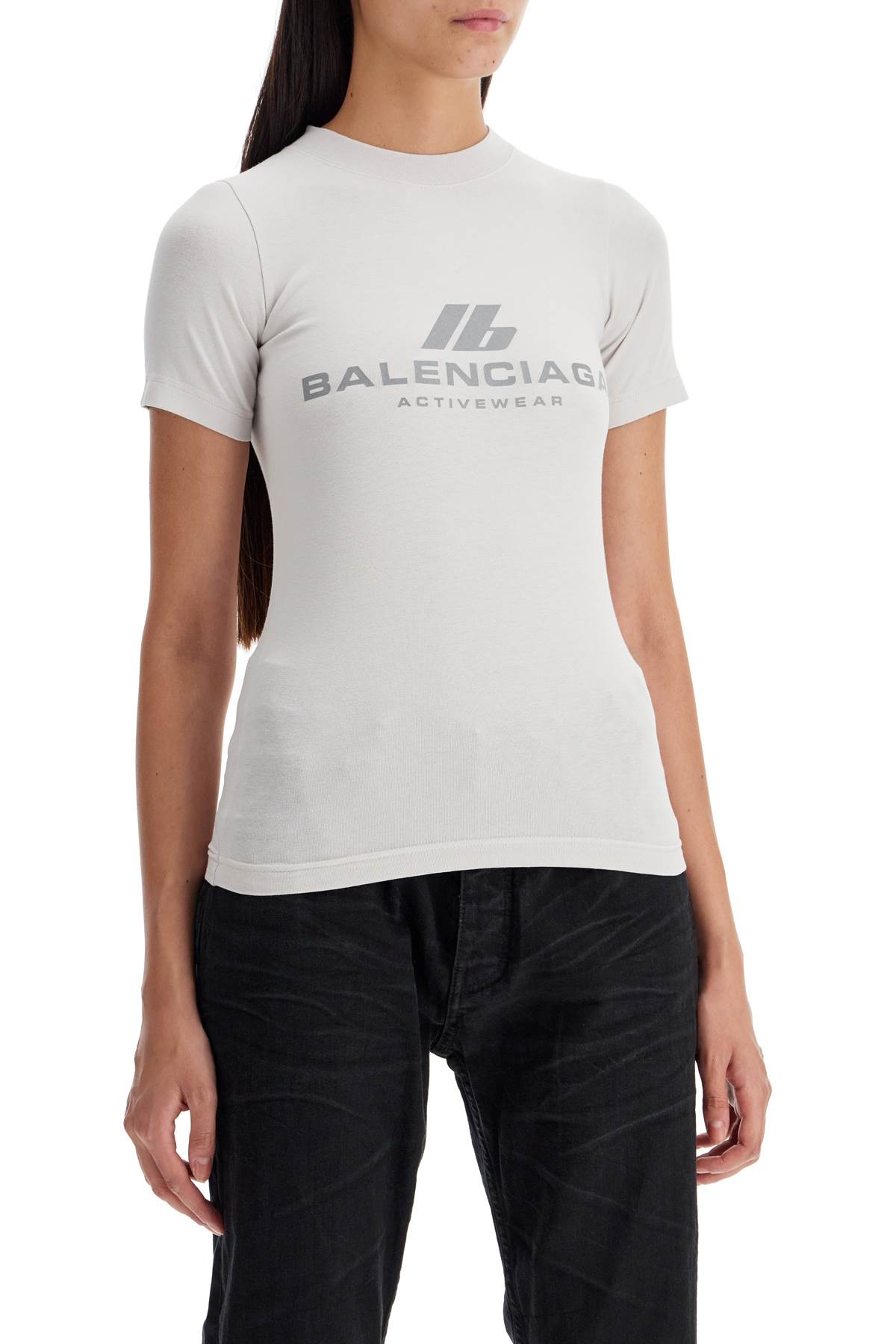 Shop Balenciaga Reflective Logo T-shirt In White