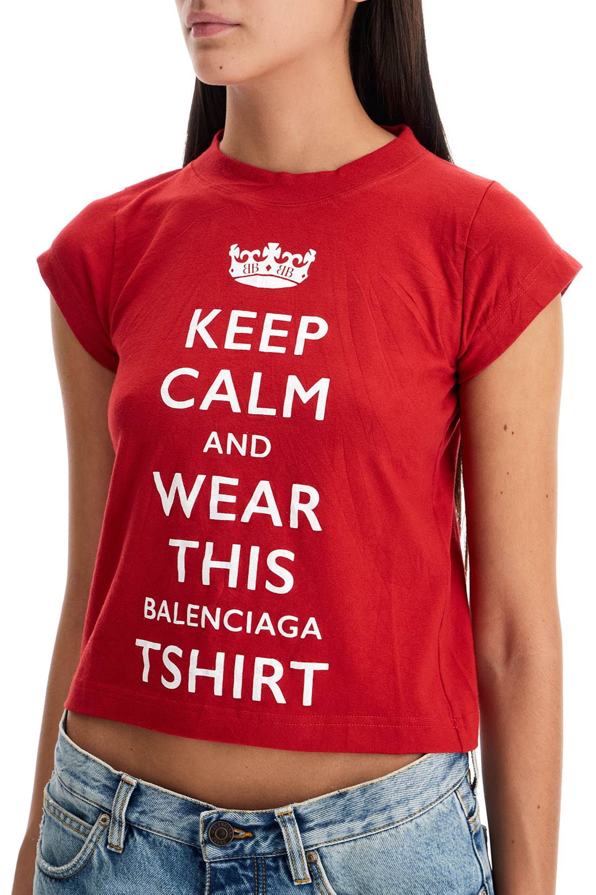 Shop Balenciaga Shrunk 'keep Cal In Red