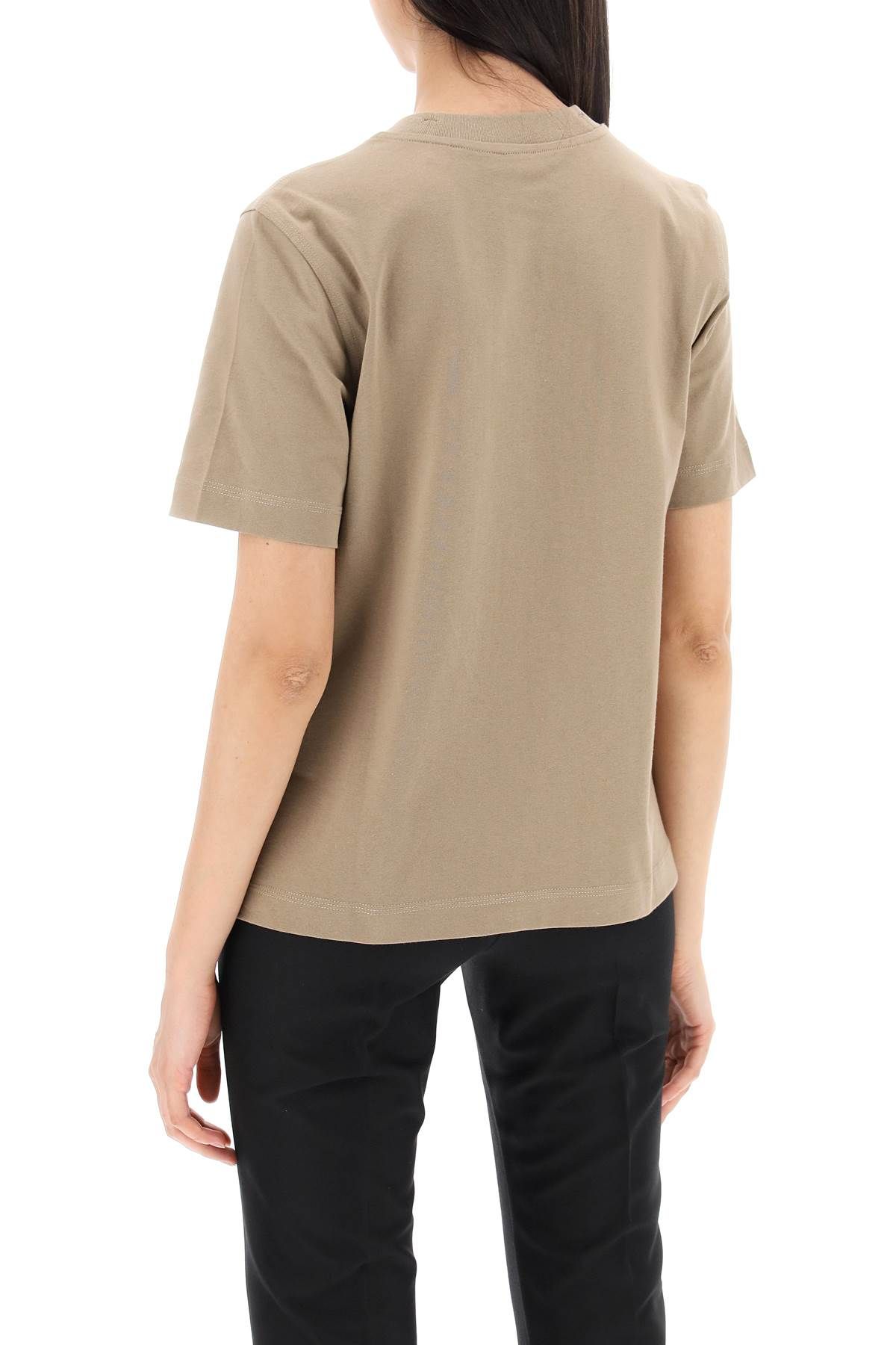 Shop Burberry T-shirt With Duck Detail In Khaki