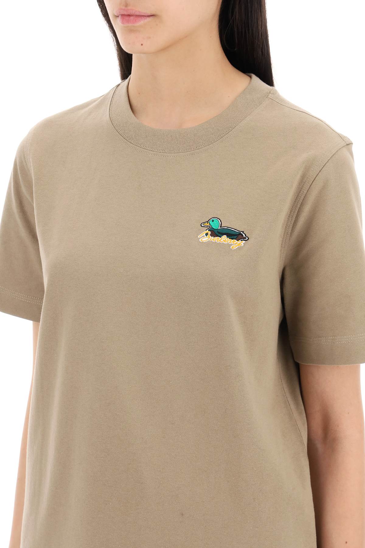 Shop Burberry T-shirt With Duck Detail In Khaki