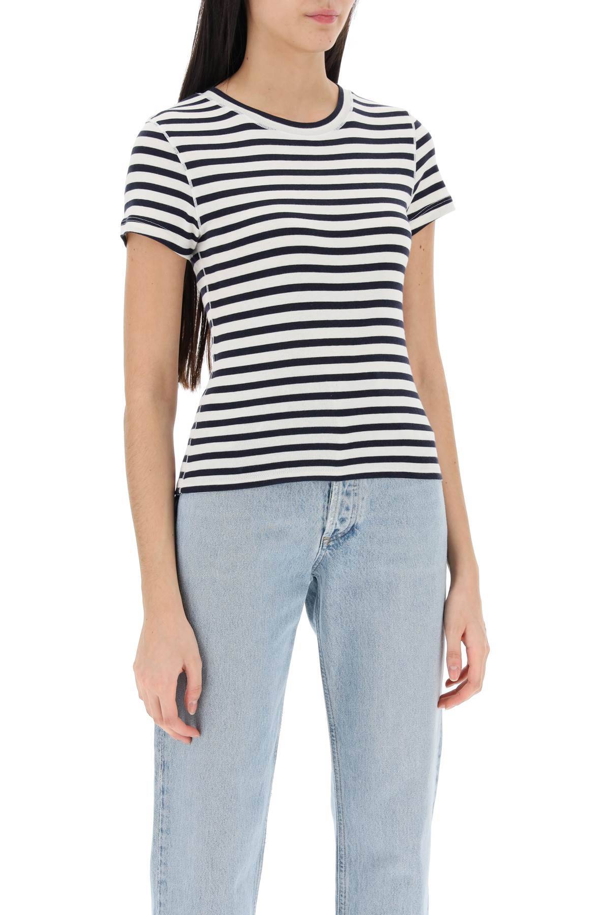 Shop Closed Striped T-shirt In White,blue