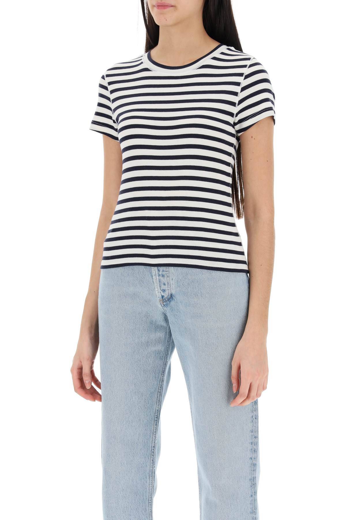 Shop Closed Striped T-shirt In White,blue