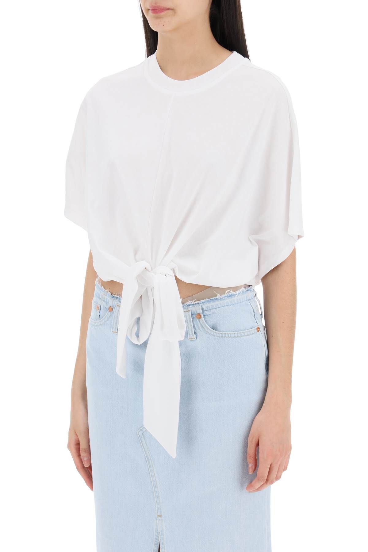 Shop Closed T-shirt With Knot Detail In White