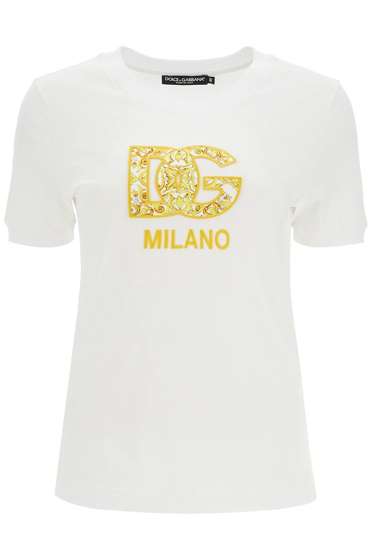 Shop Dolce & Gabbana Maiolica Dg Patch T In White