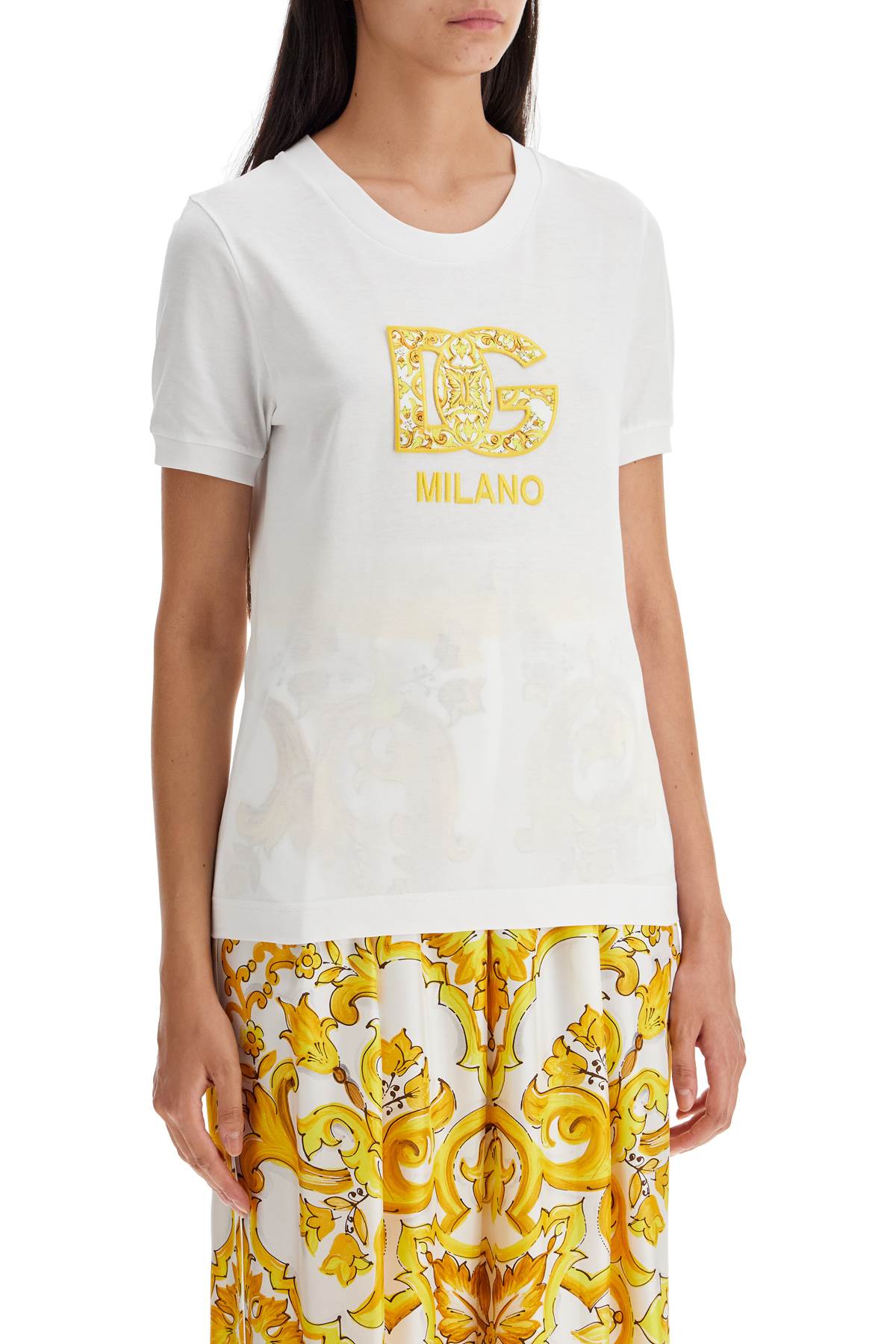 Shop Dolce & Gabbana Maiolica Dg Patch T In White