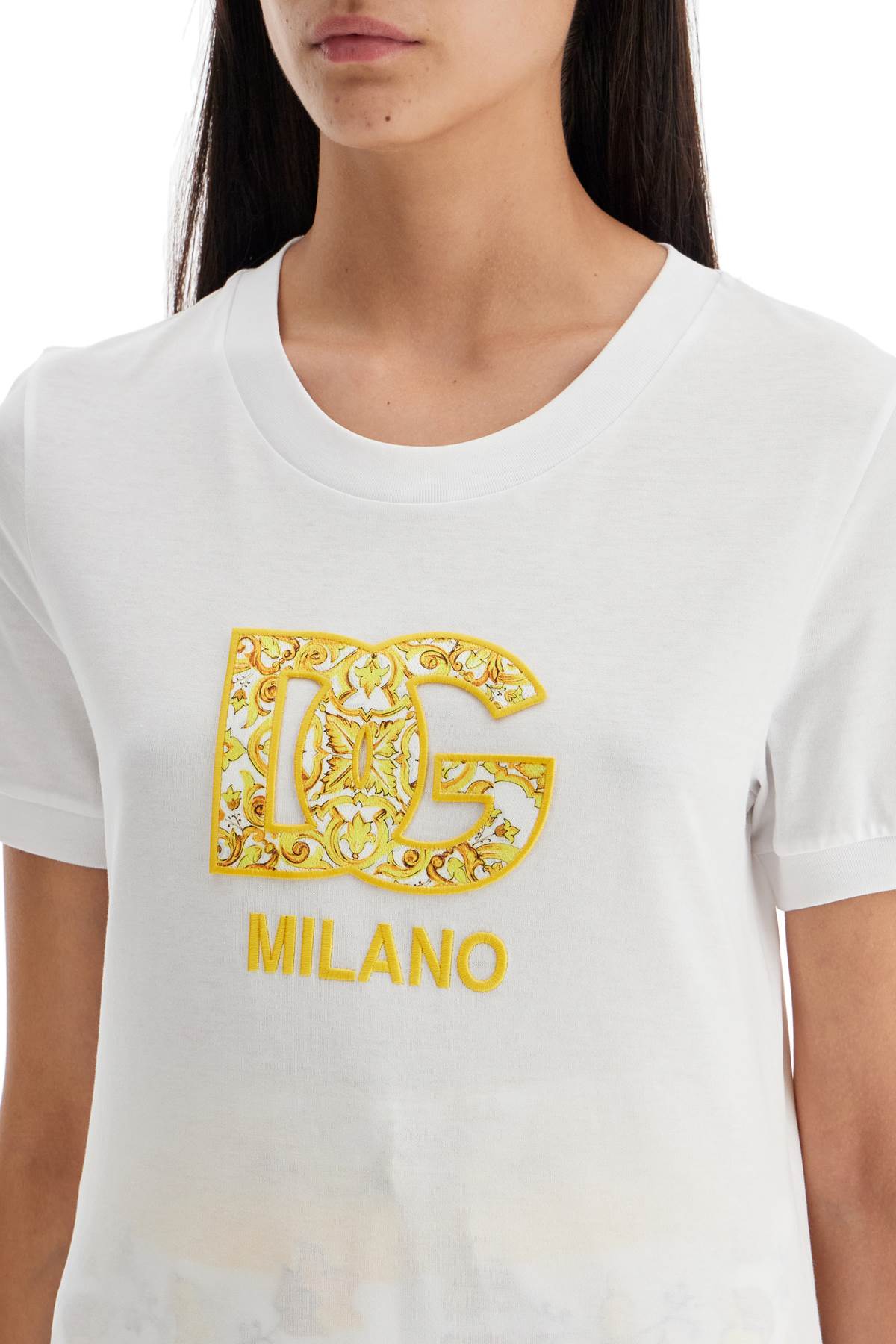 Shop Dolce & Gabbana Maiolica Dg Patch T In White