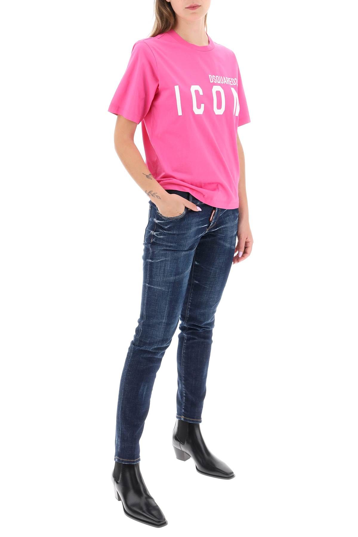 Shop Dsquared2 Icon Forever Easy Tee In Fuchsia