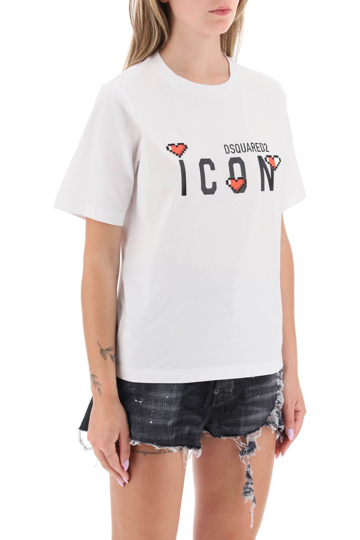 Shop Dsquared2 'icon Game Lover' T-shirt In White