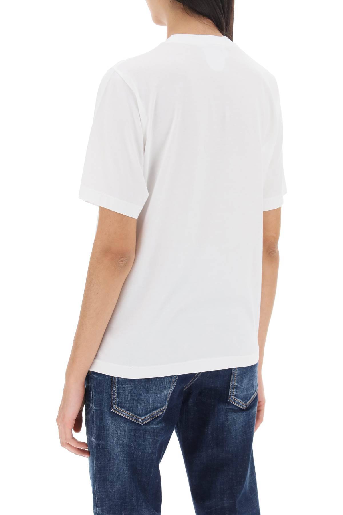 Shop Dsquared2 Easy Fit T-shirt With Graphic Print In White