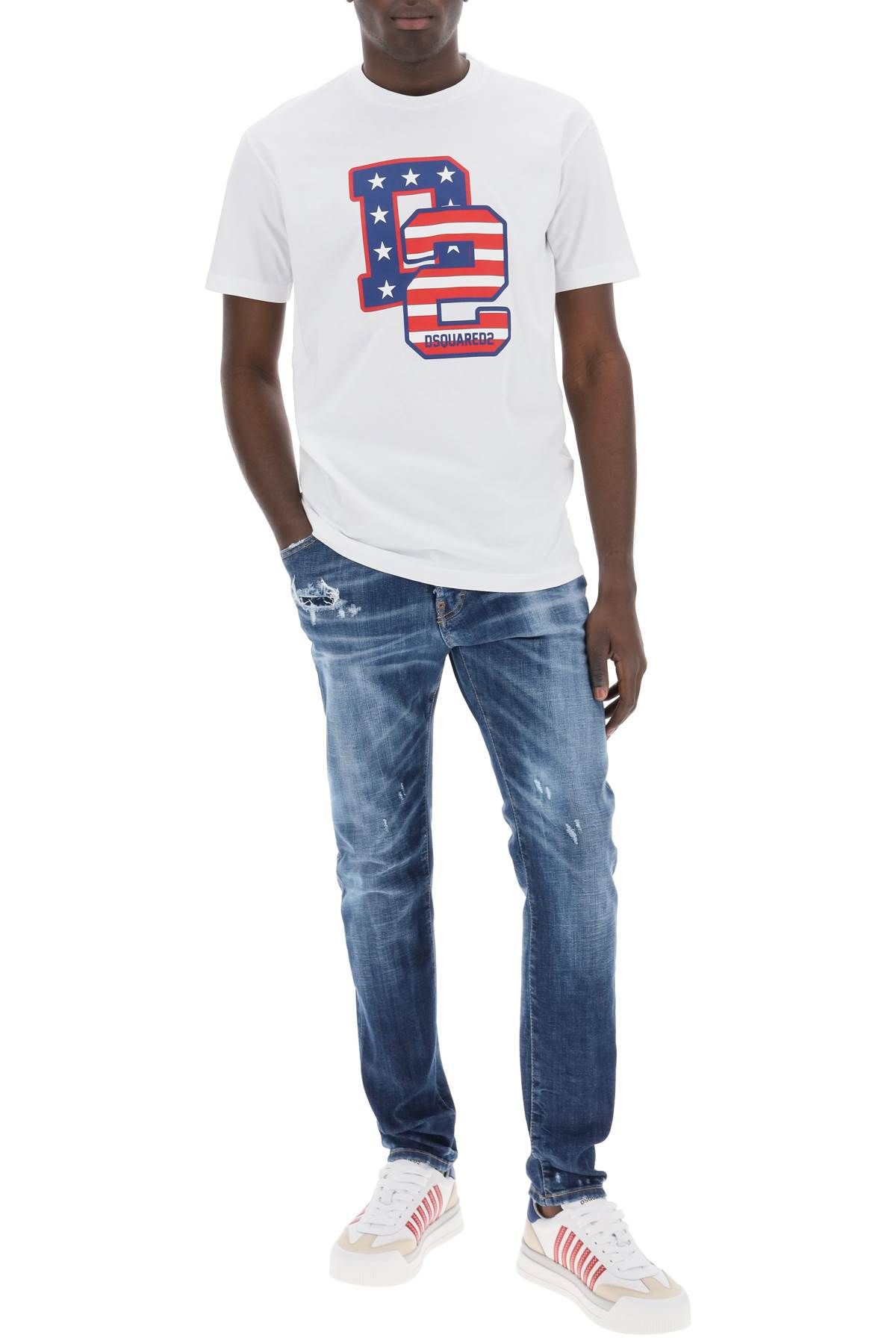 Shop Dsquared2 Cool Fit T-shirt With D2 Print In White
