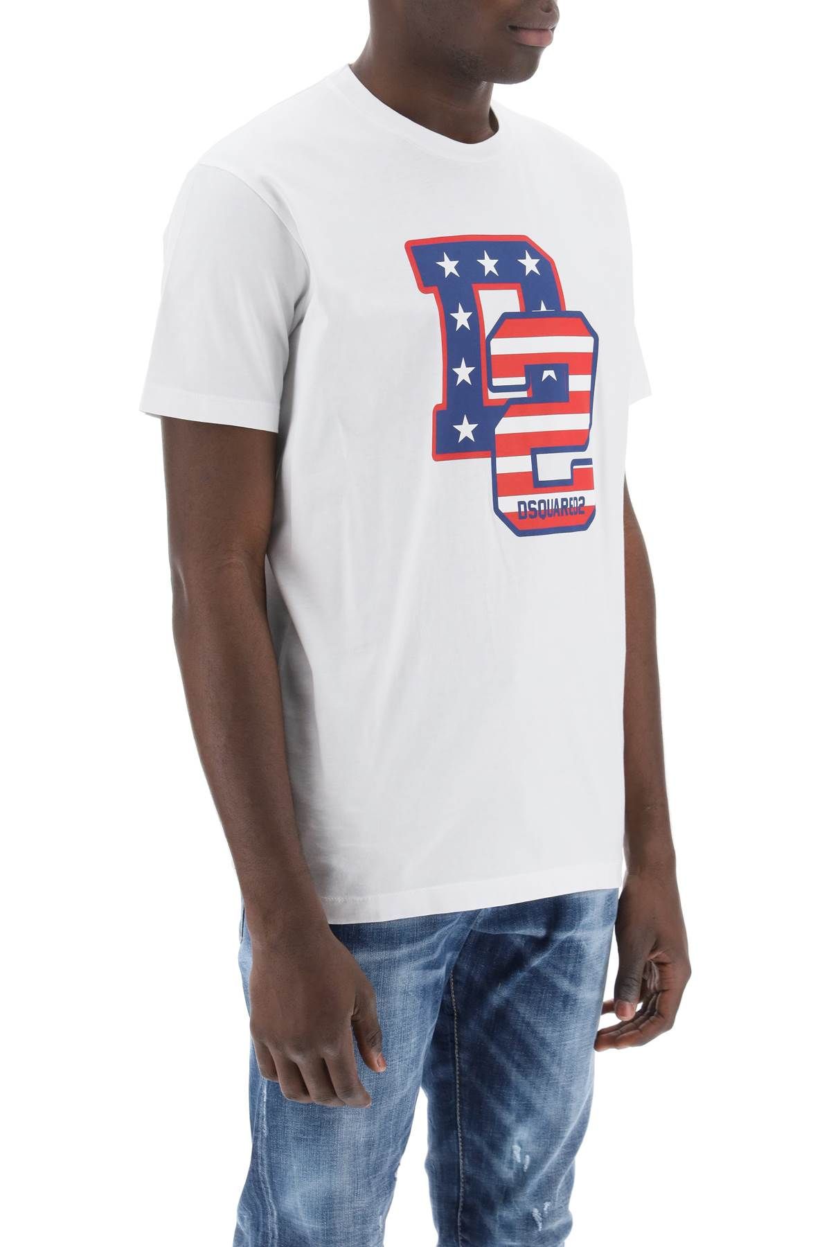 Shop Dsquared2 Cool Fit T-shirt With D2 Print In White